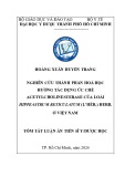 Tóm tắt Luận án Tiến sĩ Y/ Dược học: Nghiên cứu thành phần hóa học hướng tác dụng ức chế acetylcholinesterase của loài Hippeastrum reticulatum (L’Hér.) Herb. ở Việt Nam