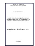 Luận án Tiến sĩ ngành Kế toán: Nghiên cứu mối quan hệ giữa cấu trúc tài chính với an ninh trong các công ty bất động sản niêm yết Việt Nam