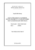 Tóm tắt Luận án Tiến sĩ trị kinh doanh: Chất lượng dịch vụ tại Website thương mại điện tử của doanh nghiệp Việt Nam kinh doanh thời trang
