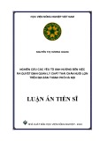 Luận án Tiến sĩ Khoa học môi trường: Nghiên cứu các yếu tố ảnh hưởng đến việc ra quyết định quản lý chất thải chăn nuôi lợn trên địa bàn thành phố Hà Nội