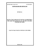 Luận văn Thạc sĩ Quản lý đô thị và công trình: Quản lý quy hoạch xây dựng khu đảo Minh Châu - huyện Vân Đồn tỉnh Quảng Ninh