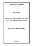 Luận văn Thạc sĩ Quản lý kinh tế: Quản lý khai thác bảo hiểm vật chất xe ô tô tại Công ty bảo hiểm PVI Thăng Long