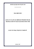 Luận văn Thạc sĩ Quản lý kinh tế: Quản lý của Sở Tài chính Hà Tĩnh đối với chỉ thường xuyên từ ngân sách nhà nước tỉnh