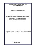 Luận văn Thạc sĩ Kinh doanh và quản lý: Quản lý nguồn vốn hỗ trợ phát triển chính thức (ODA) của chính quyền tỉnh Xiêng Khoảng, nước CHDCND Lào