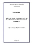 Luận văn Thạc sĩ Quản lý kinh tế: Quản lý dự án đầu tư theo hình thức đối tác công tư của Sở Kế hoạch và Đầu tư tỉnh Nghệ An