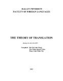 Đề cương chi tiết học phần Lý thuyết dịch (The Theory of Translation)