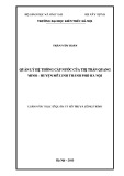 Luận văn Thạc sĩ Quản lý đô thị và công trình: Quản lý hệ thống cấp nước của thị trấn Quang Minh – huyện Mê Linh thành phố Hà Nội