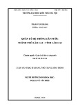 Luận văn Thạc sĩ Quản lý đô thị và công trình: Quản lý hệ thống cấp nước thành phố Lào Cai