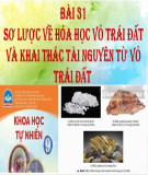 Tài liệu môn Khoa học tự nhiên lớp 9 - Chủ đề: Khai thác tài nguyên từ vỏ trái đất công nghiệp silicate