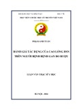 Luận văn Thạc sĩ Y học: Đánh giá tác dụng của cao lỏng HSN trên người bệnh bệnh gan do rượu