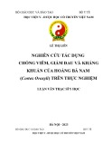 Luận văn Thạc sĩ Y học: Nghiên cứu tác dụng chống viêm, giảm đau và kháng khuẩn của Hoàng bá nam (Cortex Oroxyli) trên thực nghiệm