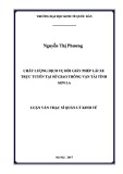 Luận văn Thạc sĩ Quản lý kinh tế: Chất lượng dịch vụ đổi giấy phép lái xe trực tuyến tại Sở Giao thông vận tải tỉnh Sơn La