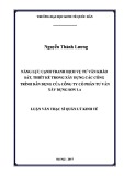 Luận văn Thạc sĩ Quản lý kinh tế: Năng lực cạnh tranh dịch vụ tư vấn khảo sát, thiết kế trong xây dựng các công trình dân dụng của Công ty cổ phần tư vấn xây dựng Sơn La