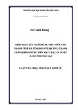 Luận văn Thạc sĩ Quản lý kinh tế: Kiểm soát của ngân hàng Nhà nước chi nhánh tỉnh Hà Tĩnh đối với dịch vụ thanh toán không dùng tiền mặt của các ngân hàng thương mại