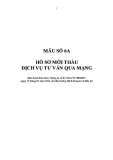 Mẫu số 6A: Hồ sơ mời thầu dịch vụ tư vấn qua mạng (Ban hành kèm theo Thông tư số 01/2024/TT-BKHĐT)