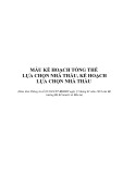 Mẫu Kế hoạch tổng thể lựa chọn nhà thầu, kế hoạch lựa chọn nhà thầu