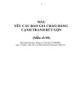 Mẫu yêu cầu báo giá chào hàng cạnh tranh rút gọn (Mẫu số 05)