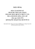 Mẫu số 8A: Báo cáo đánh giá hồ sơ dự thầu qua mạng cho gói thầu dịch vụ phi tư vấn, mua sắm hàng hóa, xây lắp (Theo quy trình số 01 - phương thức một giai đoạn một túi hồ sơ)