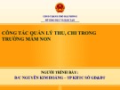 Bài giảng Công tác quản lý thu, chi trong trường mầm non