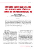 Hoạt động nghiên cứu khoa học của sinh viên khoa tiếng Pháp trường Đại học Ngoại thương Hà Nội