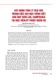 Xây dựng tâm lý tích cực trong việc dạy học tiếng Việt cho học viên Lào, Campuchia tại Học viện Kỹ thuật Quân sự