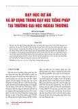 Dạy học dự án và áp dụng trong dạy học tiếng Pháp tại trường Đại học Ngoại thuơng