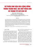 Sự phản ánh văn hóa cộng đồng trong thành ngữ, tục ngữ tiếng Anh có thành tố chỉ con số