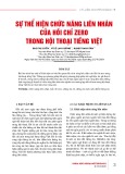 Sự thể hiện chức năng liên nhân của hồi chỉ zero trong hội thoại tiếng Việt