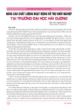 Nâng cao chất lượng hoạt động hỗ trợ khởi nghiệp tại trường Đại học Hải Dương