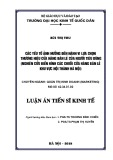 Luận án Tiến sĩ Kinh tế: Các yếu tố ảnh hưởng đến hành vi lựa chọn thương hiệu cửa hàng bán lẻ của người tiêu dùng (nghiên cứu điển hình các chuỗi cửa hàng bán lẻ khu vực nội thành Hà Nội)