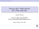 Bài giảng Toán cao cấp 2: Bài 3 - Nguyễn Phương