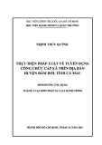 Đề án Tốt nghiệp: Thực hiện pháp luật về tuyển dụng công chức cấp xã trên địa bàn huyện Đầm Dơi, tỉnh Cà Mau