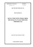 Luận văn Thạc sĩ Quản lý công: Quản lý nhà nước về hoạt động đối ngoại của Ủy ban nhân dân tỉnh Đồng Nai