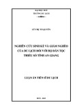 Luận án Tiến sĩ Du lịch: Nghiên cứu sinh kế và giảm nghèo của du lịch đối với hộ dân tộc thiểu số tỉnh An Giang