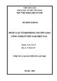 Tóm tắt Luận án Tiến sĩ Luật học: Pháp luật về hợp đồng chuyển giao công nghệ ở Việt Nam hiện nay