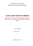 Sáng kiến kinh nghiệm THCS: Biện pháp vận dụng phương pháp dạy học theo góc trong dạy học sinh học ở trường THCS