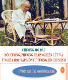 Bài giảng Tư tưởng Hồ Chí Minh: Chương mở đầu - ThS. Nguyễn Khoa Tuấn