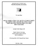 Luận văn Thạc sĩ Quản lý xây dựng: Hoàn thiện công tác quản lý phát triển hệ thống bến, bãi đỗ xe công cộng trên địa bàn thành phố Cần Thơ đến năm 2030