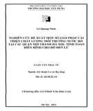 Luận văn Thạc sĩ Kỹ thuật: Nghiên cứu đề xuất một số giải pháp cải thiện chất lượng môi trường nước hồ tại các quận nội thành Hà Nội – Tính toán điển hình cho hồ Đền Lừ