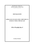 Đề án Tốt nghiệp Thạc sĩ: Chính sách xây dựng nông thôn mới của huyện Lý Nhân, tỉnh Hà Nam