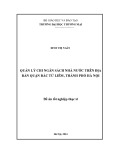 Đề án Tốt nghiệp Thạc sĩ: Quản lý chi ngân sách nhà nước trên địa bàn quận Bắc Từ Liêm, thành phố Hà Nội