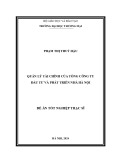 Đề án Tốt nghiệp Thạc sĩ: Quản lý tài chính của Tổng công ty Đầu tư và Phát triển Nhà Hà Nội