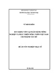 Đề án Tốt nghiệp Thạc sĩ: Huy động vốn tại Ngân hàng Nông nghiệp và Phát triển Nông thôn Việt Nam - Chi nhánh Tây Đô