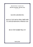 Đề án Tốt nghiệp Thạc sĩ: Quản lý xây dựng nông thôn mới của huyện Kim Bảng, tỉnh Hà Nam