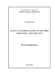 Đề án Tốt nghiệp Thạc sĩ: Quản lý tài chính tại công ty thuỷ điện Huội Quảng – Bản Chát, EVN