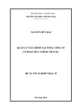 Đề án Tốt nghiệp Thạc sĩ: Quản lý tài chính tại Tổng Công ty Cổ phần Bưu chính Viettel
