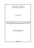 Đề án Tốt nghiệp Thạc sĩ: Quản trị chi phí của Công ty Trách nhiệm hữu hạn Một thành viên Sông Đà 2 E&C