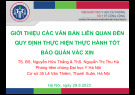 Bài giảng Thực hành tốt bảo quản vắc xin – Bài 4: Giới thiệu các văn bản liên quan đến quy định thực hiện thực hành tốt bảo quản vắc xin