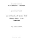 Luận án Tiến sĩ Kinh tế: Ảnh hưởng của môi trường vĩ mô lên truyền dẫn tỷ giá ở Việt Nam