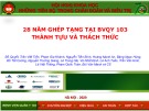 Bài giảng 28 năm ghép tạng tại BVQY 103 thành tựu và thách thức